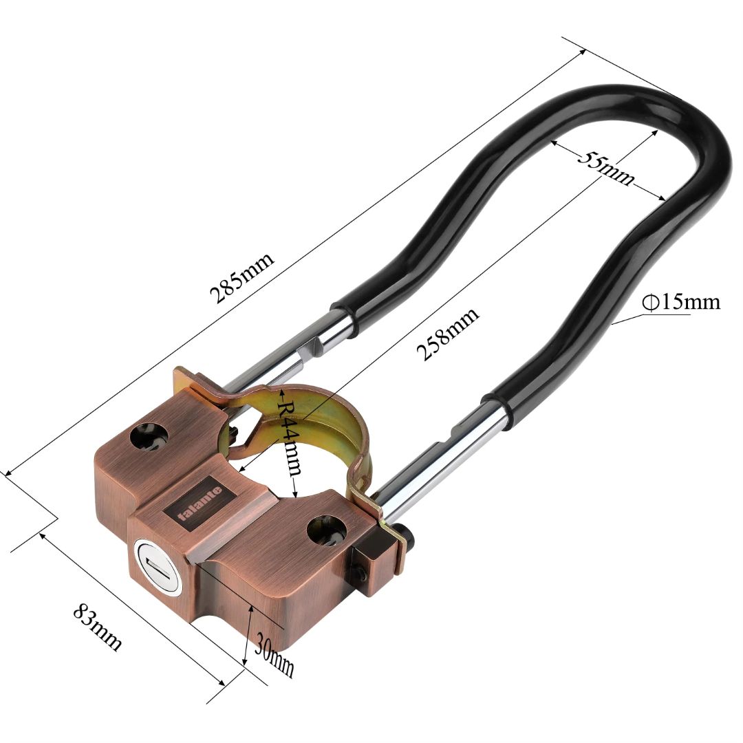 Anti Theft Universal Motorcycle Front Wheel Shackle U Lock Shock Lock Branded view 5
