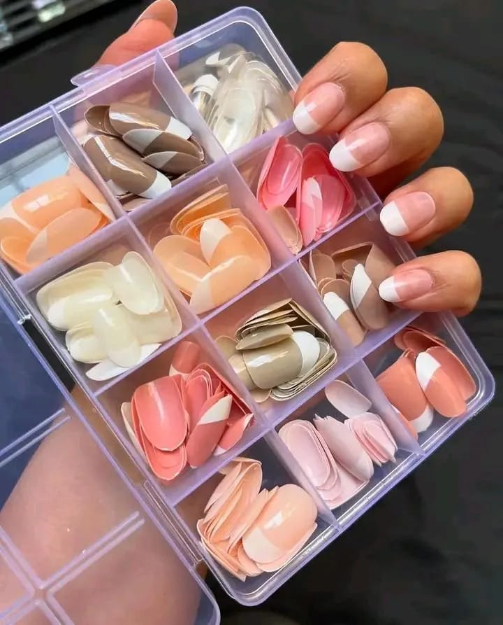 144 Pcs French Tip Nails With Free Nail Glue view 2