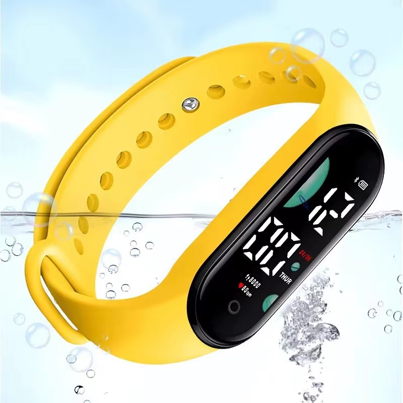 LED Digital Watch for Kids, Girls & Boys – Smart Band Style Sports Watch with Touch Button, Time & Date Display, Soft Silicone Strap