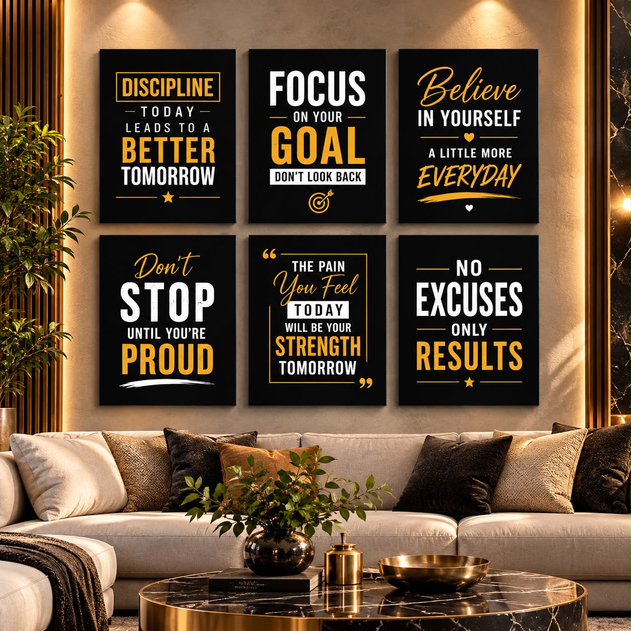 Set of 6 Premium Wall Art Photo Tiles – Modern Home Decor Sets | 8x11
