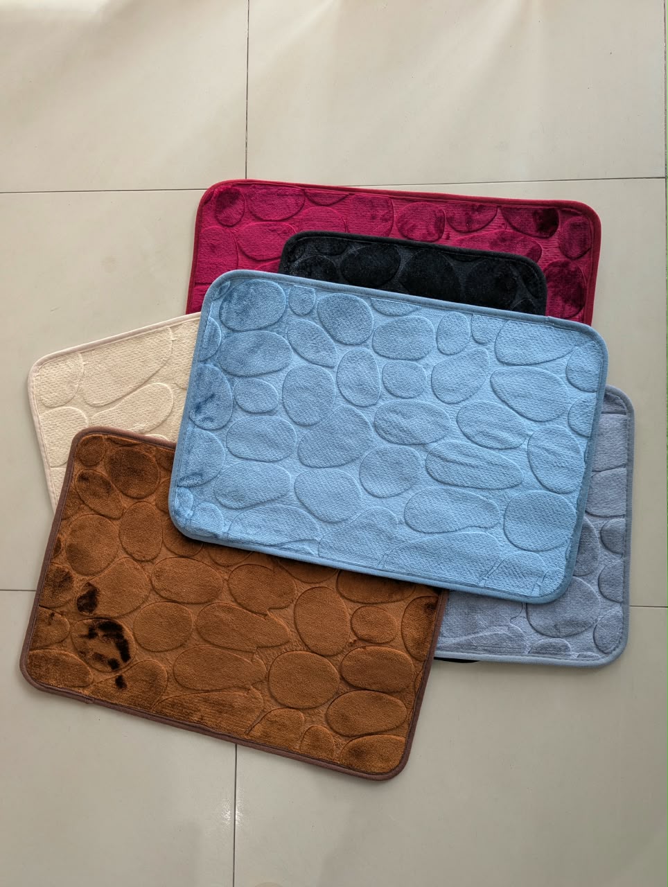 Ultra Soft 3D Cobblestone Velvet Door Mat (38x58 cm) view 4