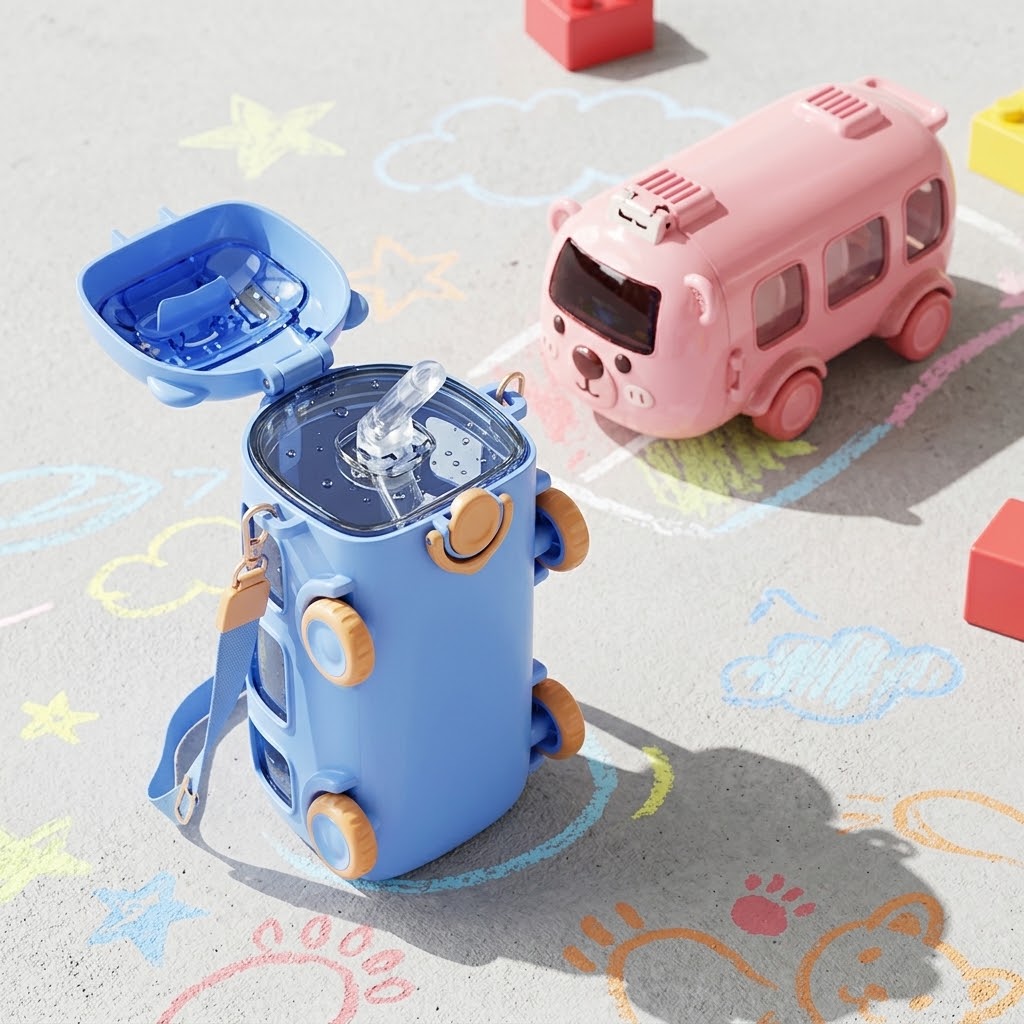 Baby Bus Water Bottle 500ml - Random Colors