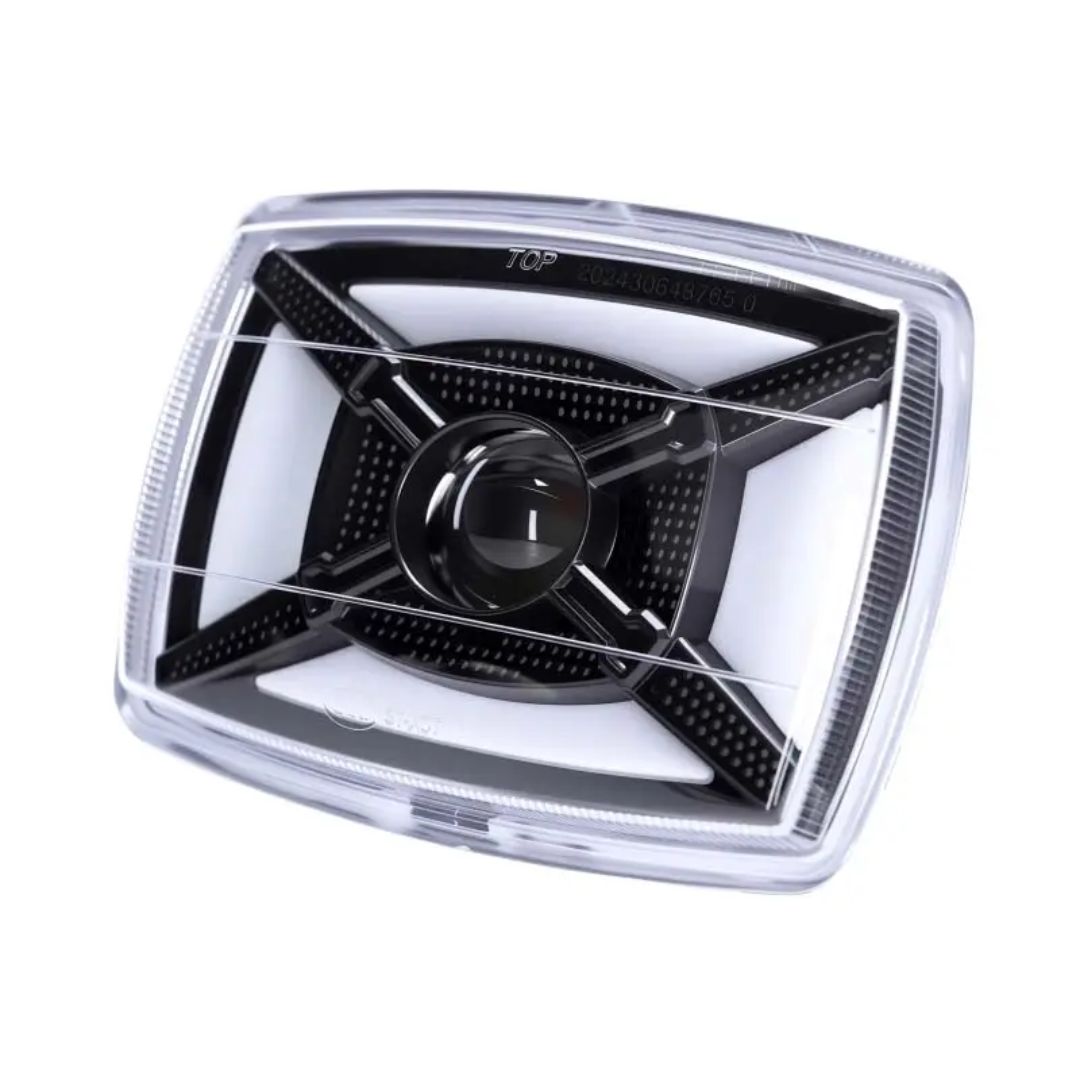 Universal MOTOLED Matrix Style Dual Color LED Headlight Beam – White/Yellow High-Low Beam for Motorcycles