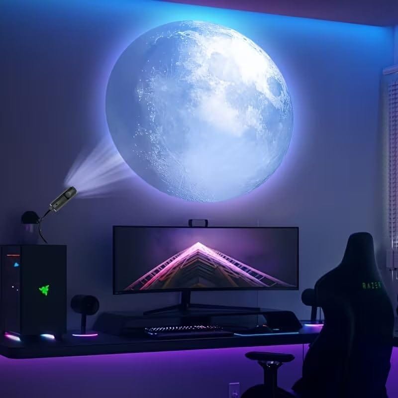 USB Ceiling Moon Earth Projection Atmosphere Light Starry Sky Lamp Night Light Romantic Bedroom Decoration Projector view 4