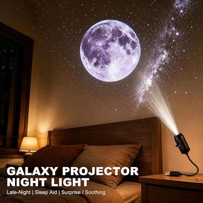USB Ceiling Moon Earth Projection Atmosphere Light Starry Sky Lamp Night Light Romantic Bedroom Decoration Projector view 5