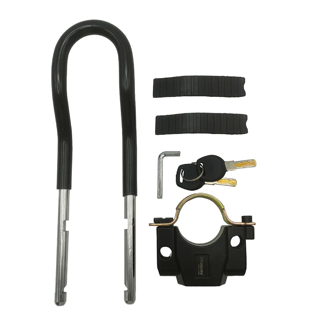 Anti Theft Universal Motorcycle Front Wheel Shackle U Lock Shock Lock Branded view 3