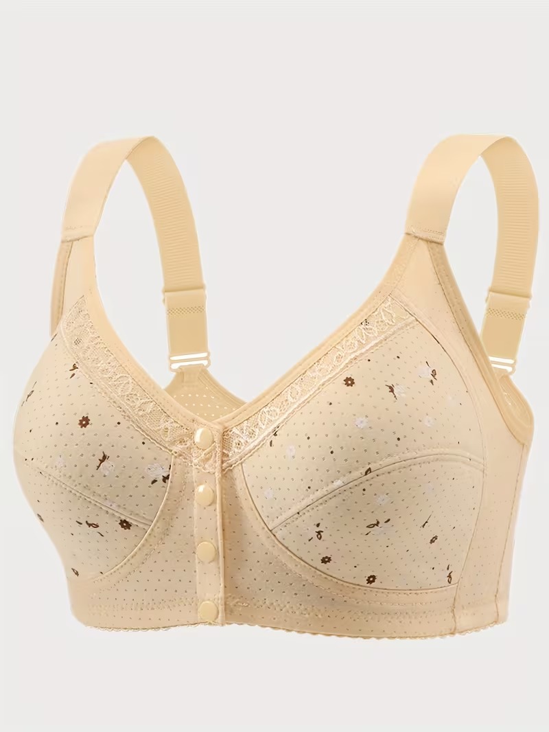 Front Open Wide Strap Non-Padded Maternity Nursing Bra view 3