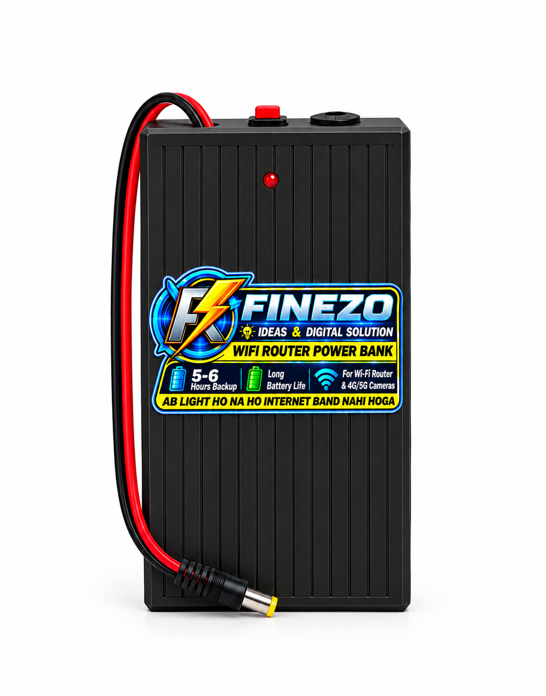 Finezo WiFi Router Power Bank 12000mAh 12V – Mini UPS 0.5A/1A, 5–6 Hours Backup, Portable WiFi Router Power Backup Supply view 2