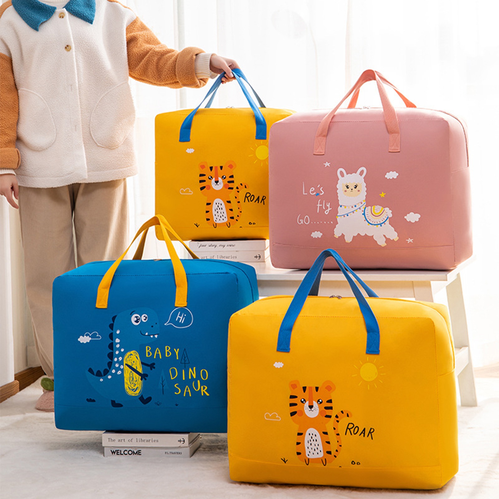 Storage Bags for kids cartoon Dinosaur Donald Duck Different Pattern (Random Color)