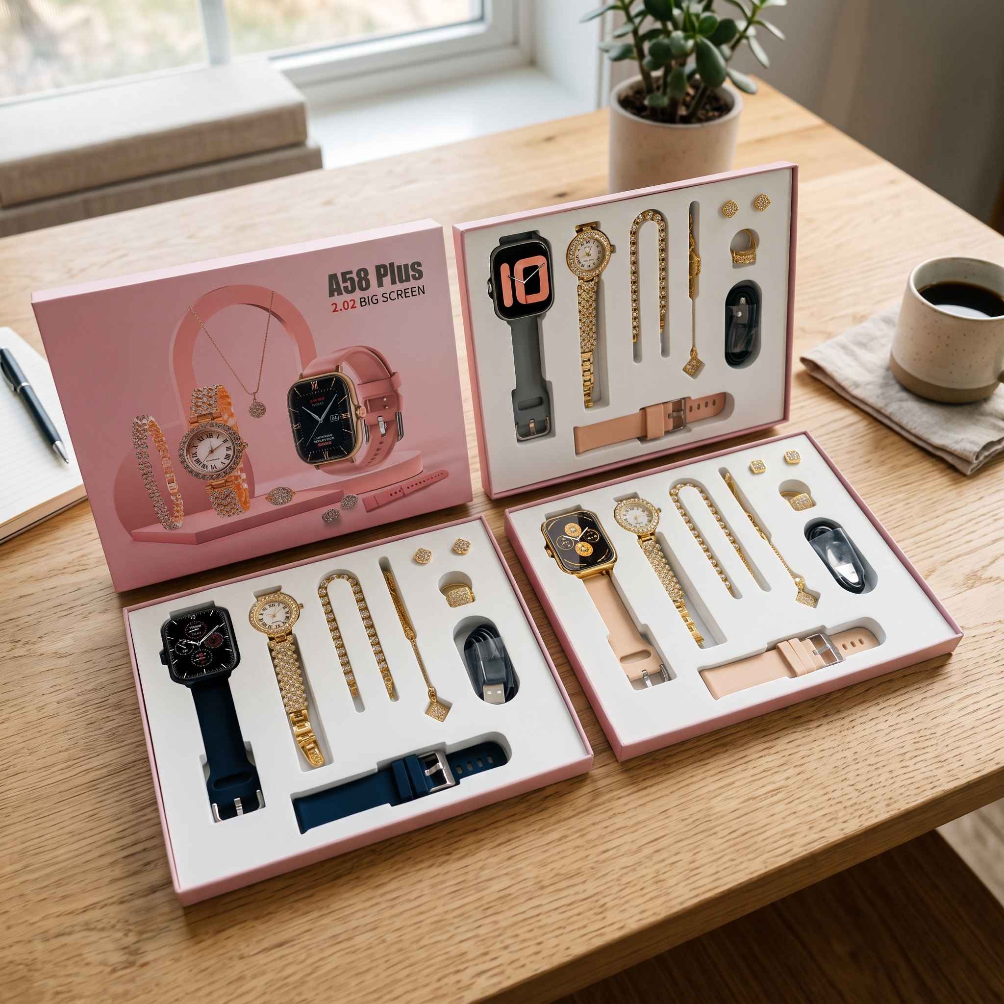 A58 Plus Smart Watch Luxury Gift Set