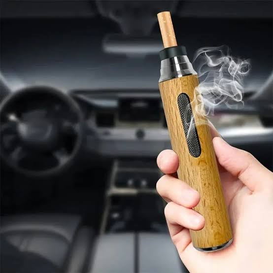 Premium Handheld Ashless Cigarette Holder – Portable Wooden Anti-Ash Car & Desktop Smoking Sleeve Protective Cover | Portable Ash Tray view 2