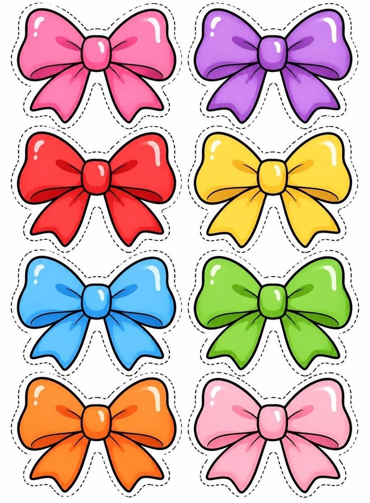 High-Quality Waterproof PVC Kiss-Cut Bow Stickers