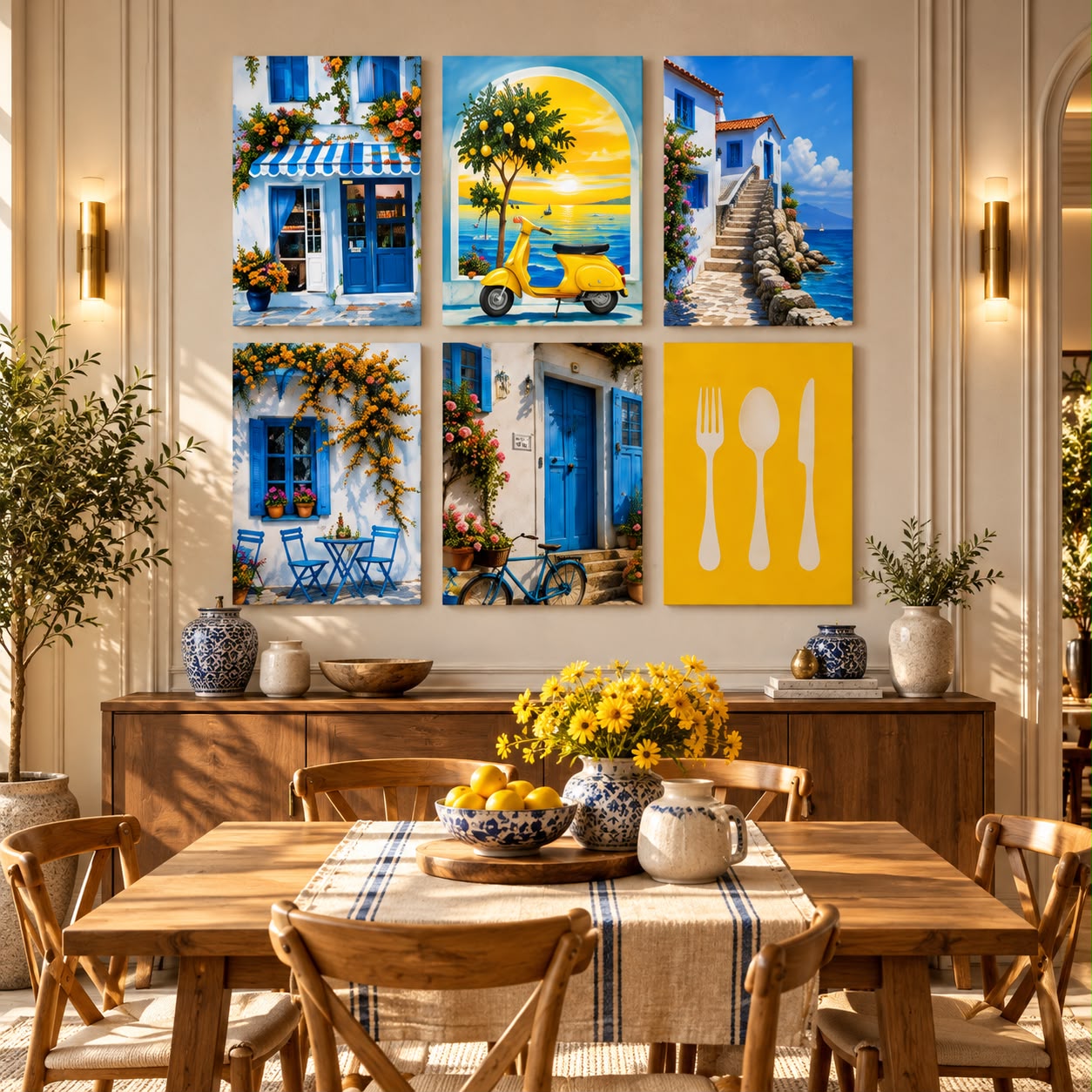 Set of 6 Premium Wall Art Photo Tiles – Modern Home Decor Sets | Size: 8x11