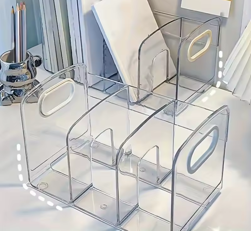 Clear Acrylic Desktop Book Rack Organiser view 3