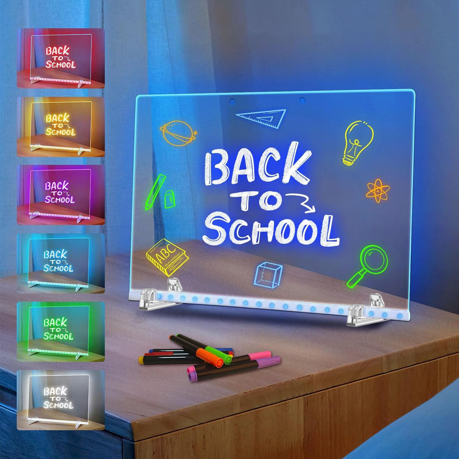 3D Magic Drawing Board for Kids | LED Glowing Acrylic Writing & Doodle Board | Size: 20x20 cm