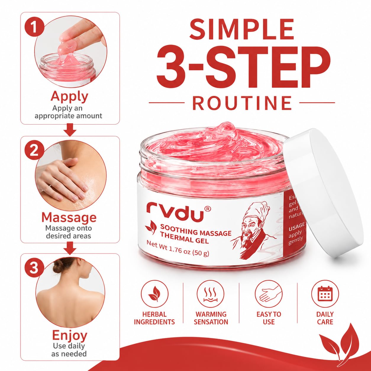 RVDU Soothing Massage Thermal Gel (50g) view 3