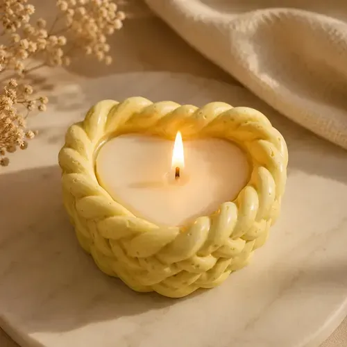 Decorative Floral Heart shaped Tealight Scented 3pcs Candle Set view 3