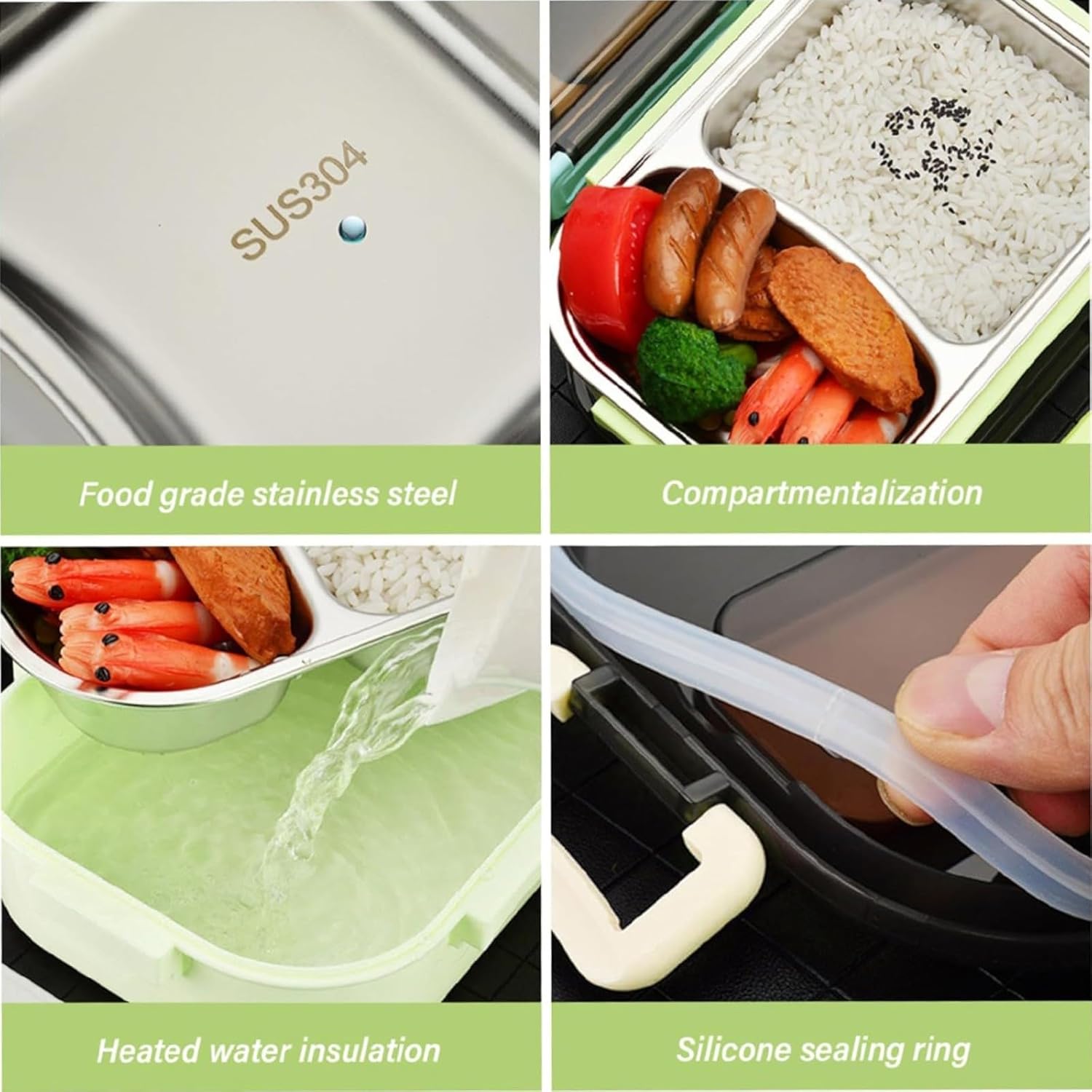 Lunch Box SS Half n Half Design | Random Color view 2