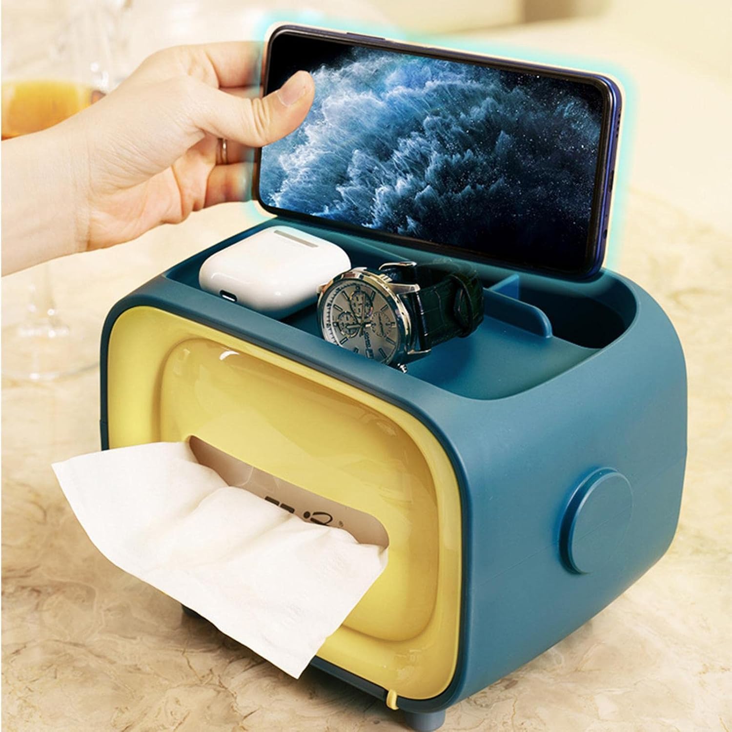 Retro TV Shaped Tissue Box and Stationery Organizer view 3