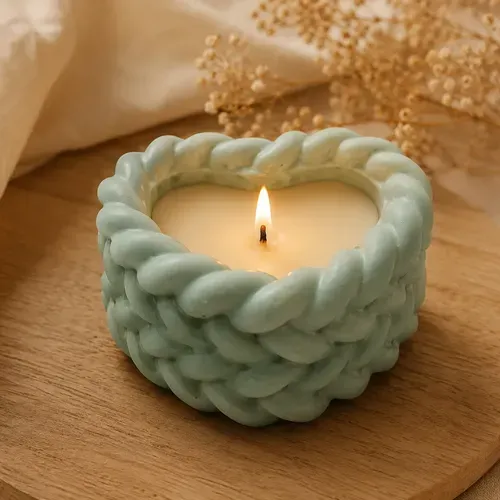 Decorative Floral Heart shaped Tealight Scented 3pcs Candle Set