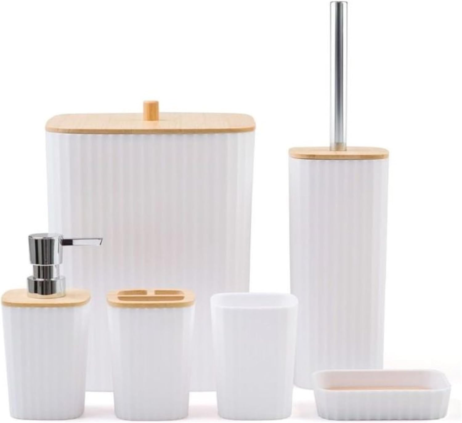 6-Piece Bathroom Accessory Set (Square - White) view 3