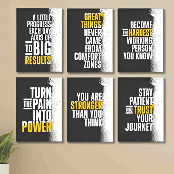 6-Piece Motivational Quotes Wall Art Frames Set
