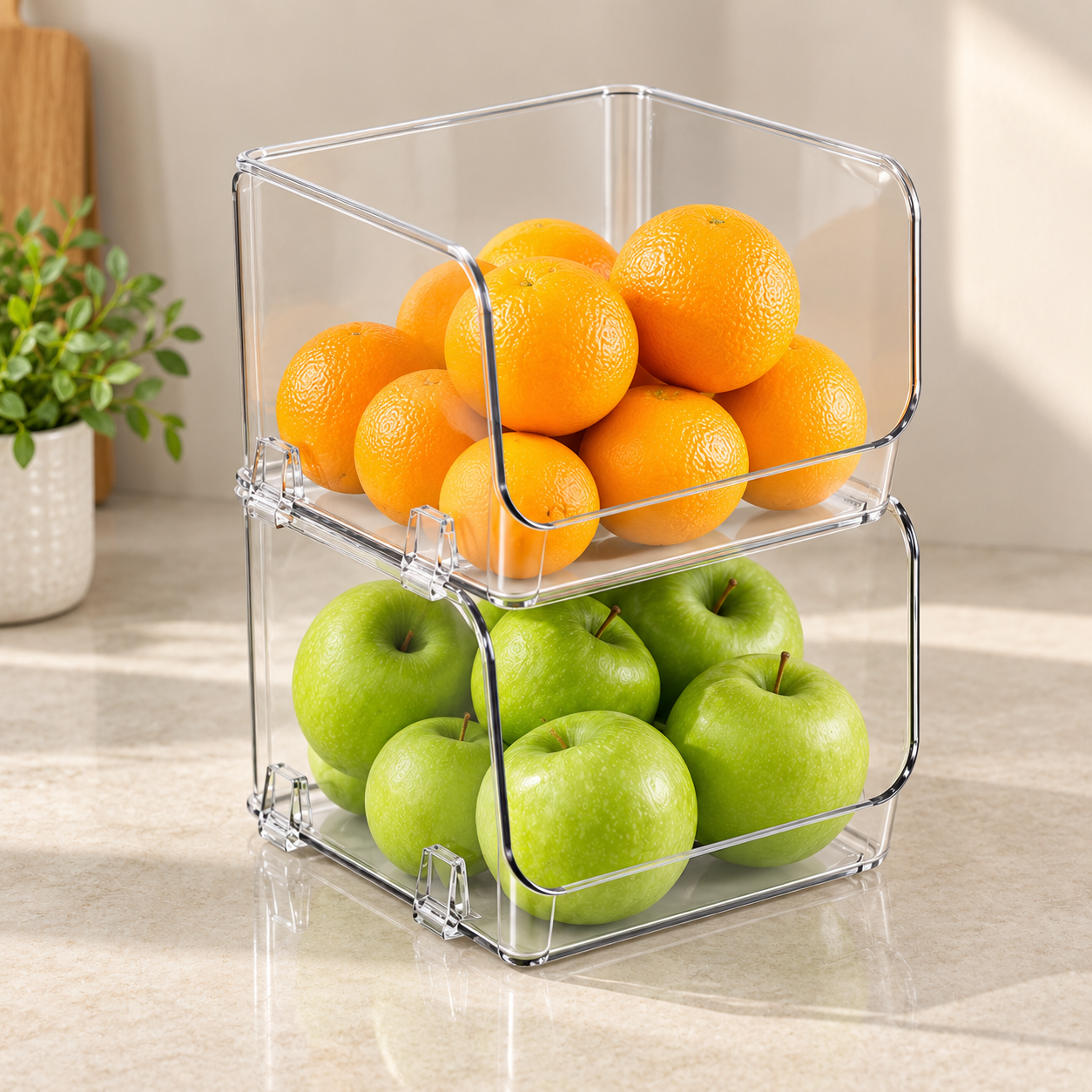 Acrylic Stackable Basket Stay Organized view 2