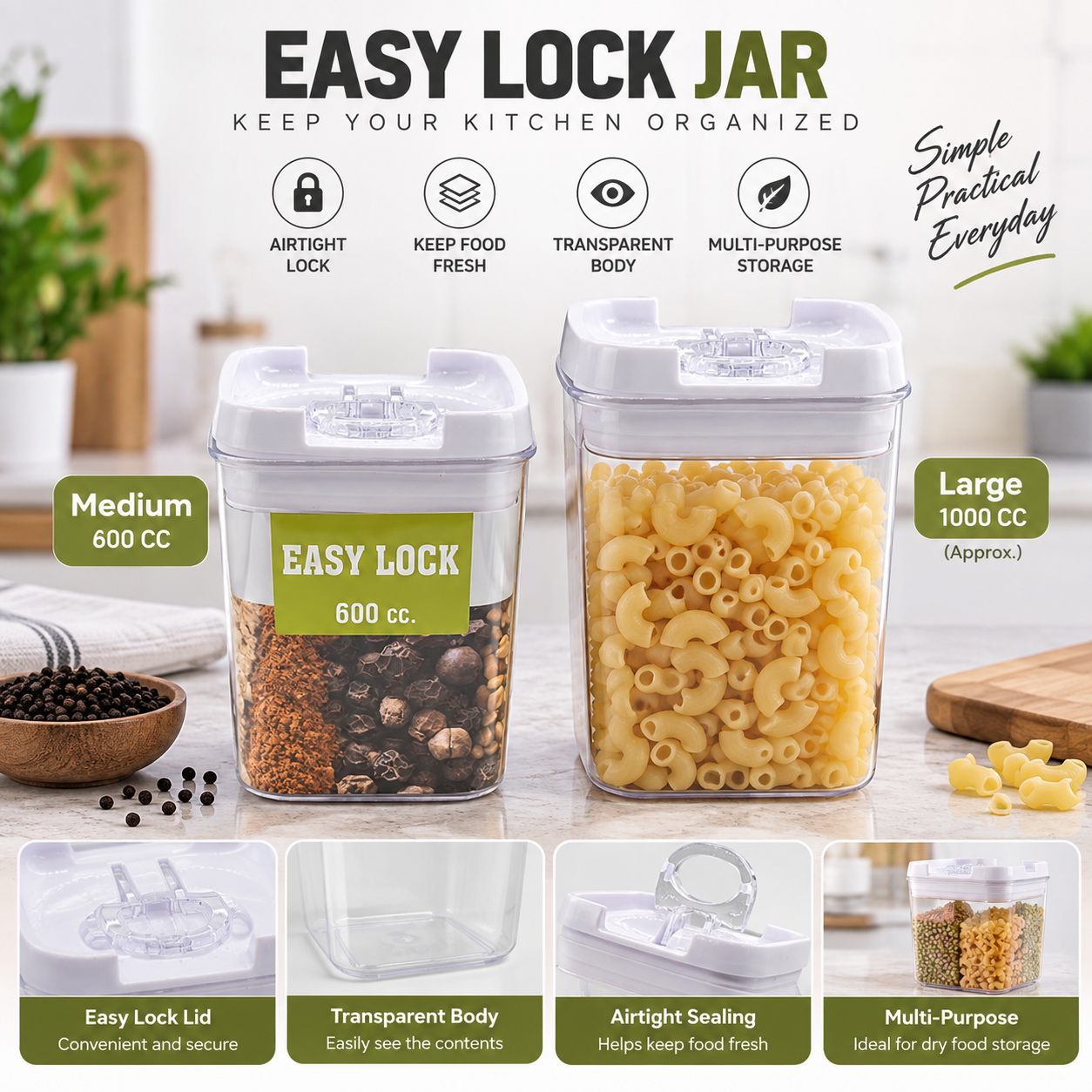 Easy Lock Airtight Storage Jar view 2