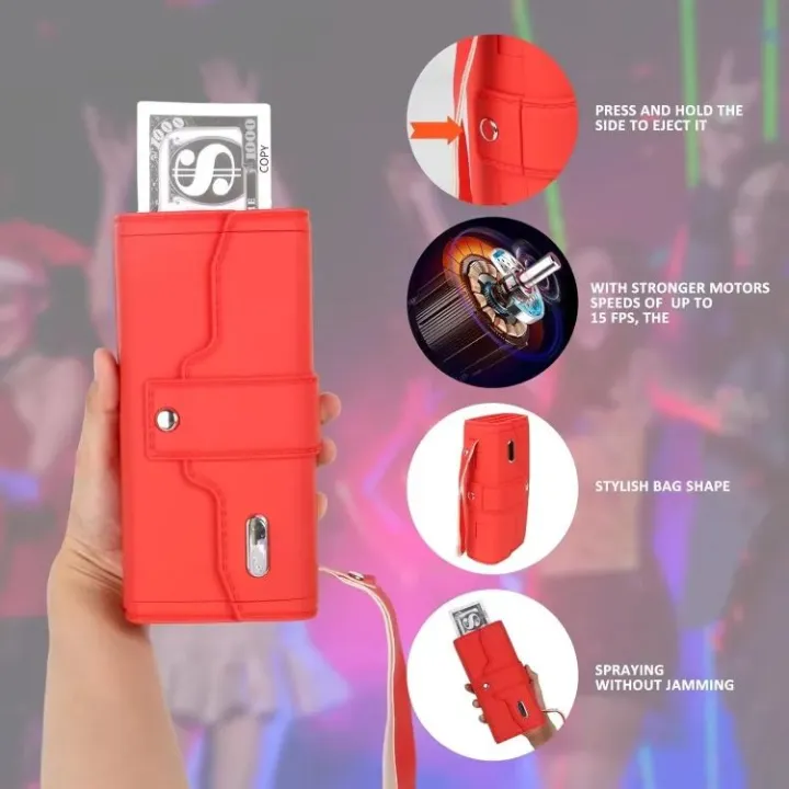 Money Gun Paper Spary Machine Toy Gun Money Gun with 100 Pcs Play Money Cash Gun Party Supplies view 3