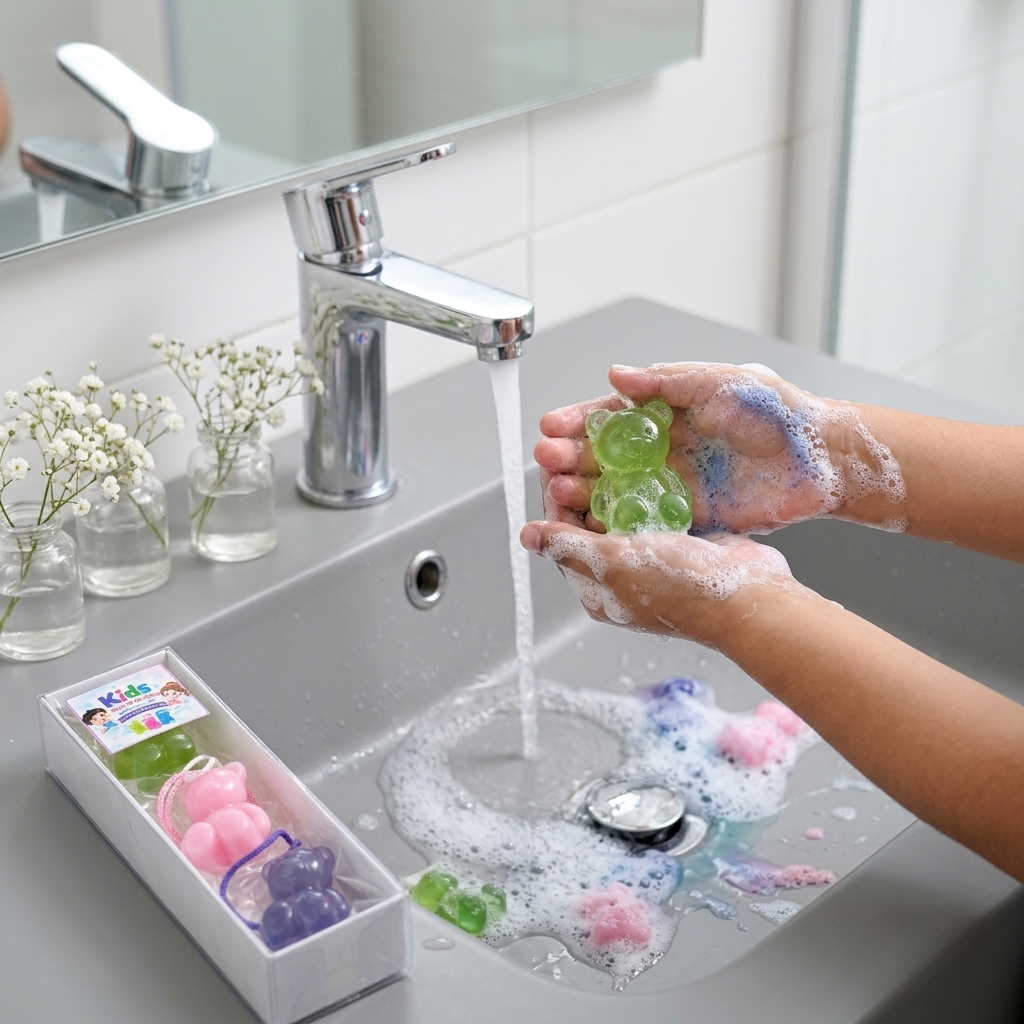 Kids Bear-Shaped Hand Wash Soap - Gentle & Fragrant | Random Colour view 3