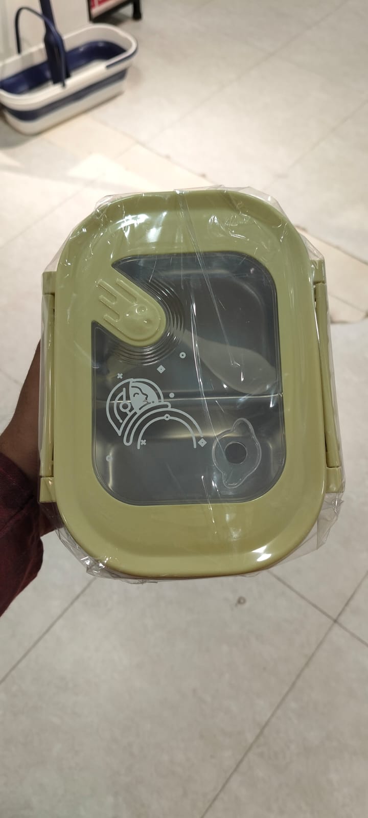 Lunch Box SS Half n Half Design | Random Color view 5