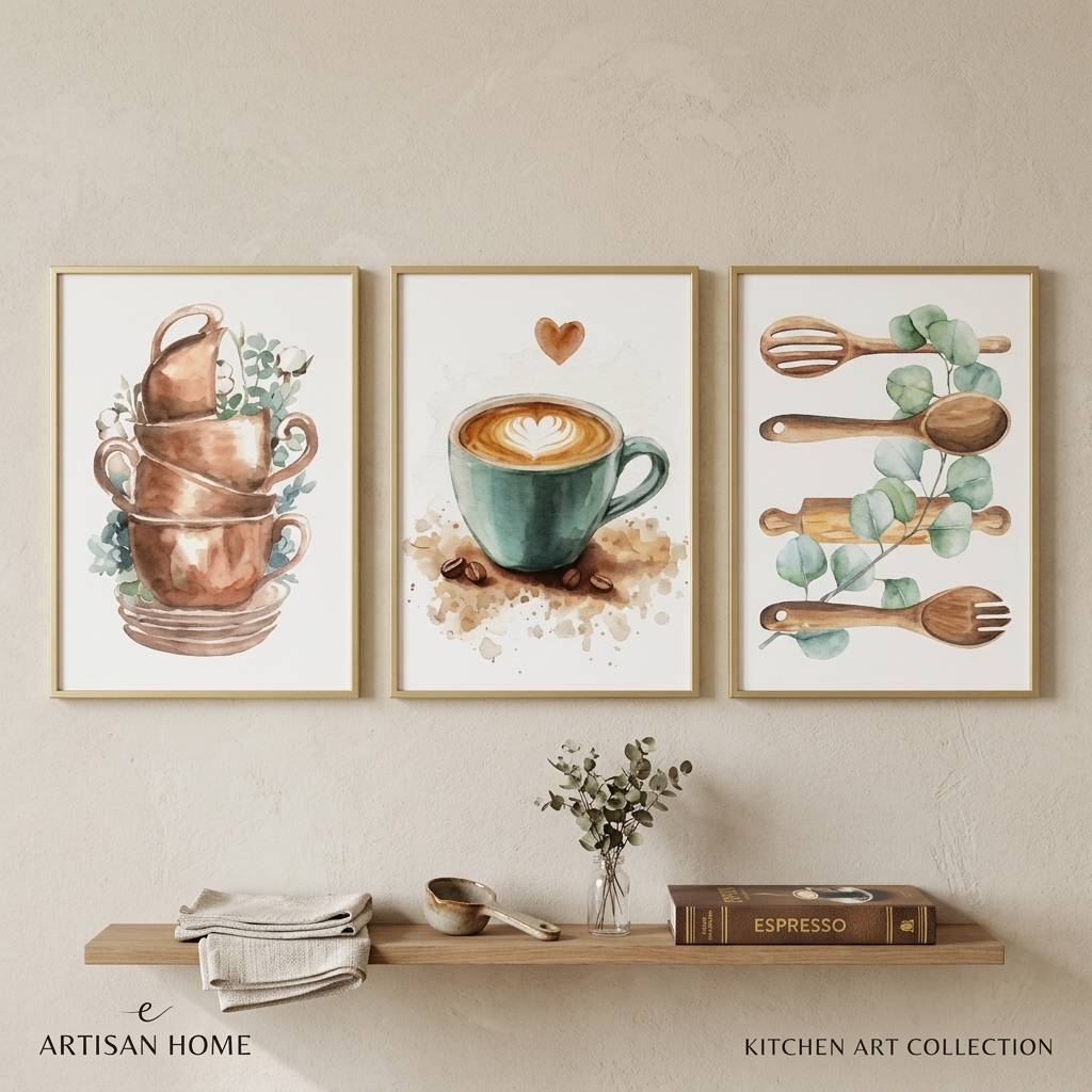 3-Piece Coffee Theme Kitchen & Cafe Wall Art Frames Set