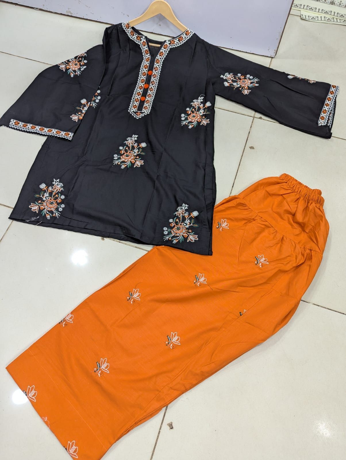 Fancy Farshi Shalwar CoOrd Set - Cutwork Design view 2