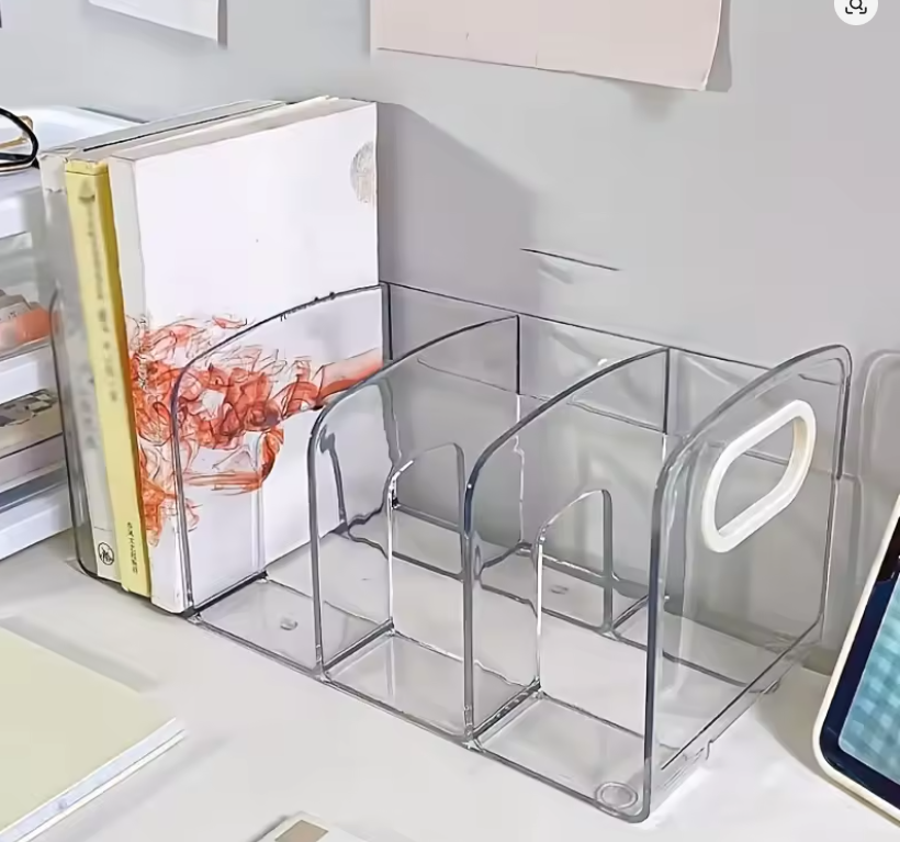Clear Acrylic Desktop Book Rack Organiser view 2