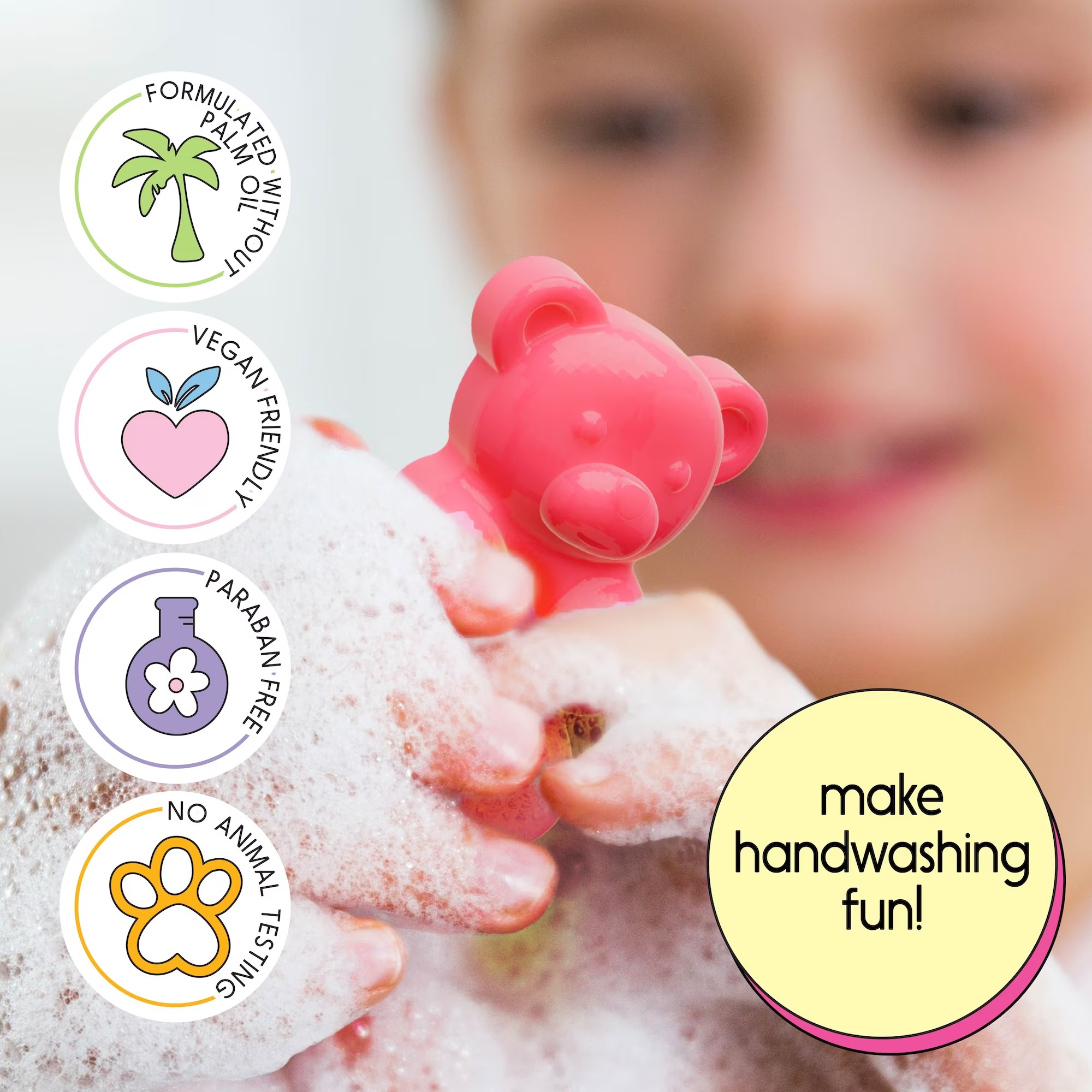 Kids Bear-Shaped Hand Wash Soap - Gentle & Fragrant | Random Colour view 4