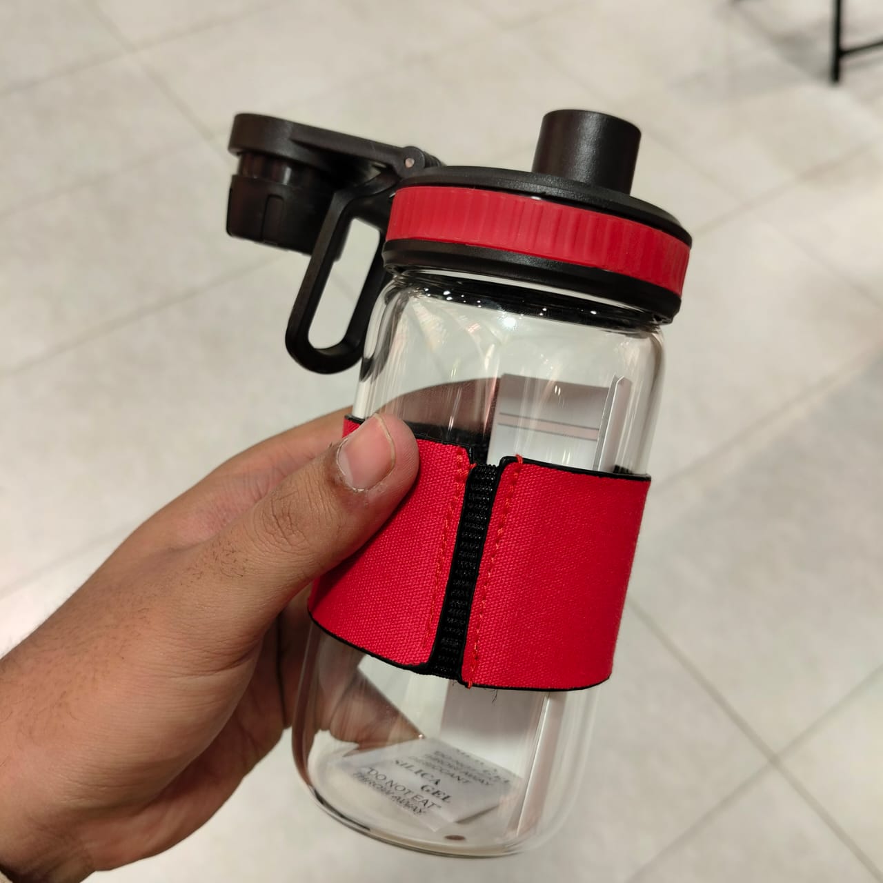 Glass Bottle Sipper Style Red 410 ml | Random Color view 4