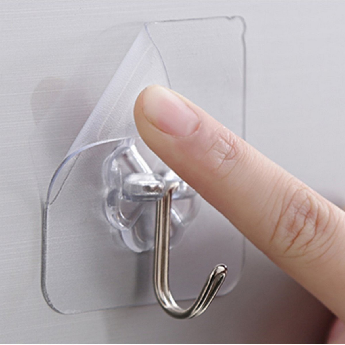Transparent Adhesive Wall Hooks (Pack of 3) view 4