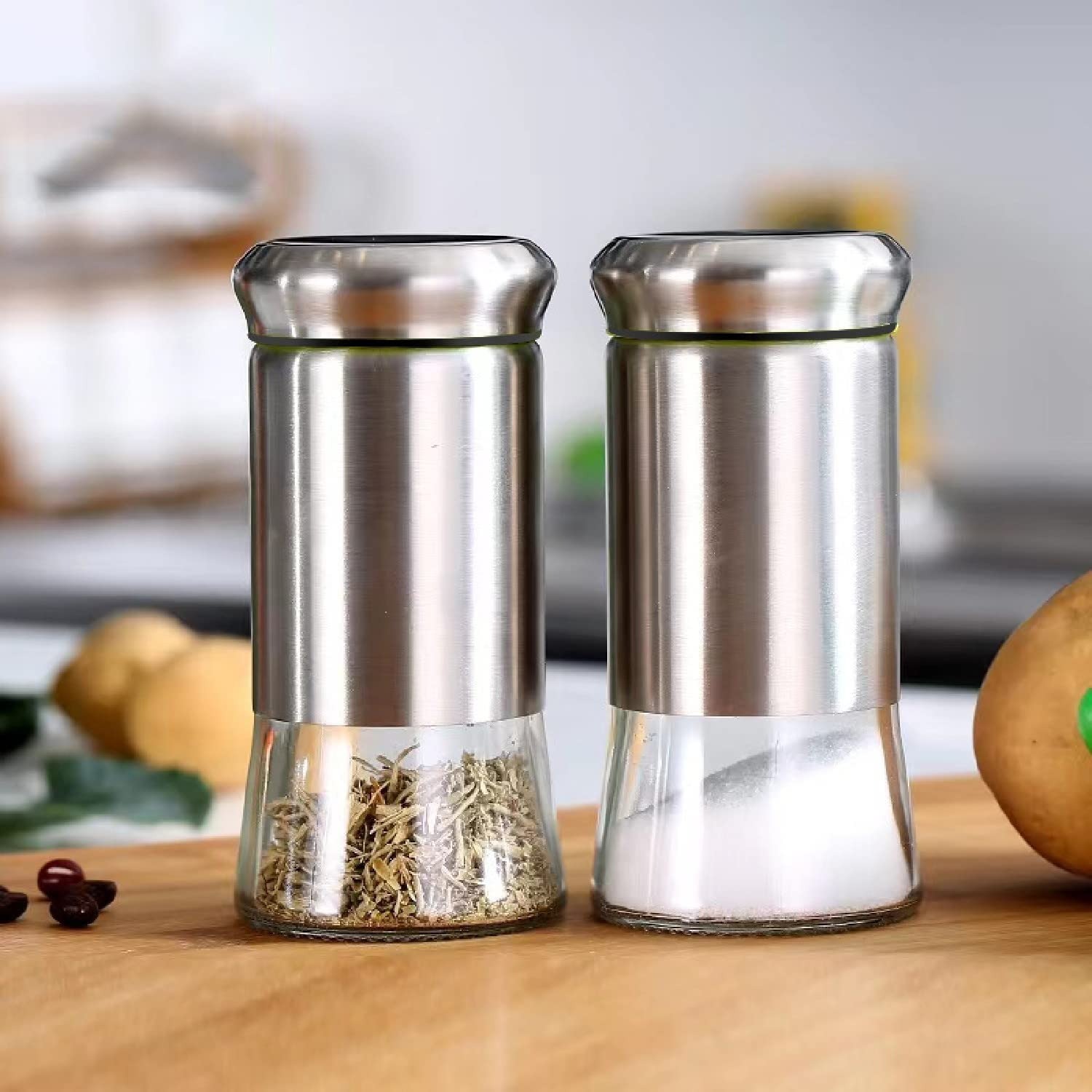 Salt & Pepper Stainless Steel Shaker Set (2 Pieces) view 2