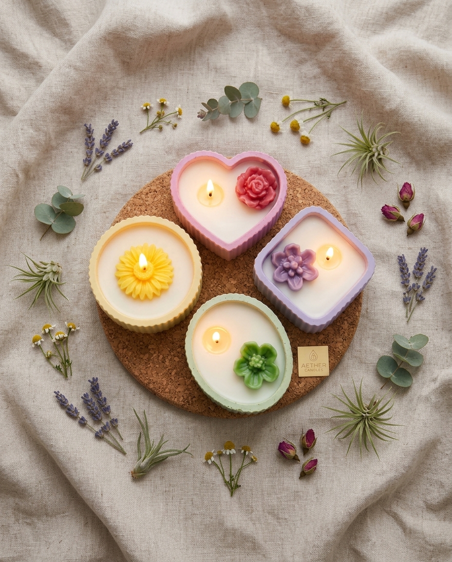 Decorative Scented Candle Set (4-piece set) Random Colour view 2