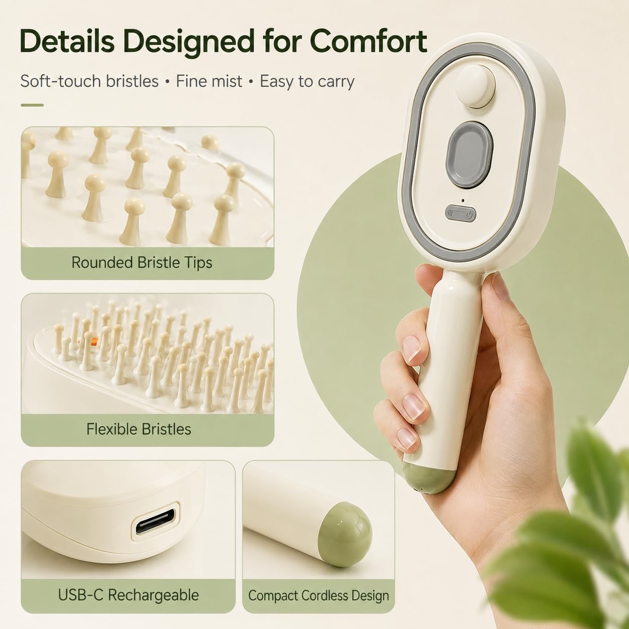 Electric Spray Retractable Air Cushion Comb (Random Color) view 4