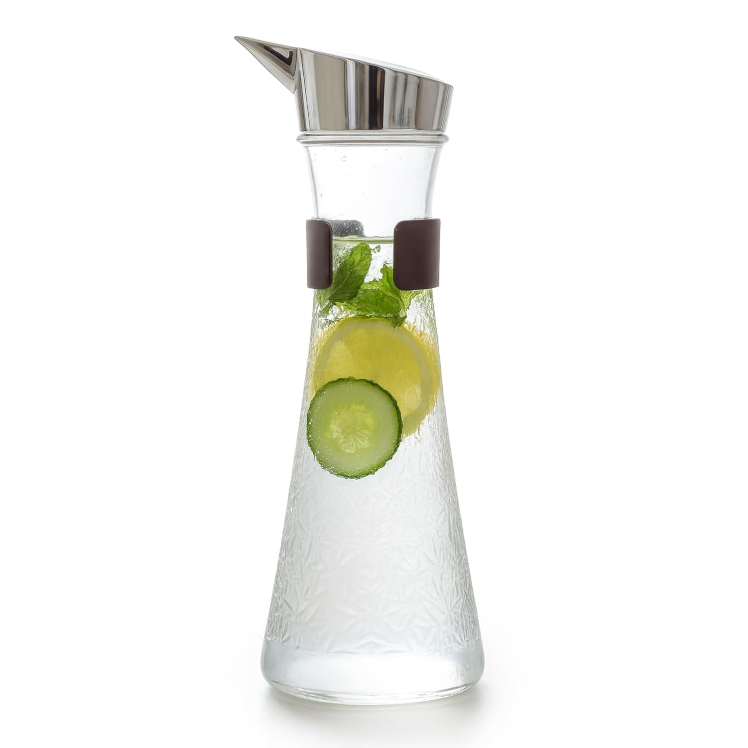 Premium Textured Glass Water Pitcher with 4 Glasses view 4