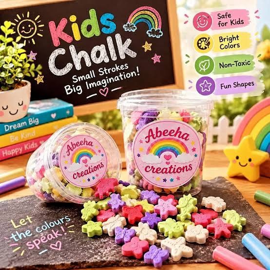 Abeeha Creations Fun-Shaped Kids Chalk Tub view 2