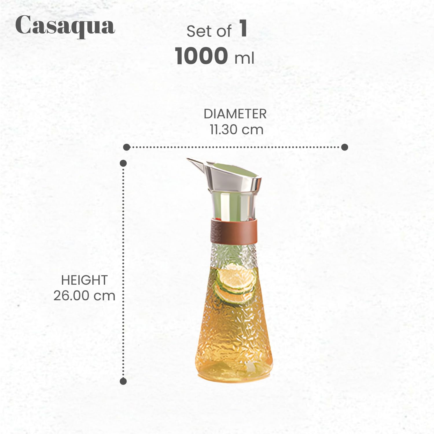 Premium Textured Glass Water Pitcher with 4 Glasses view 2