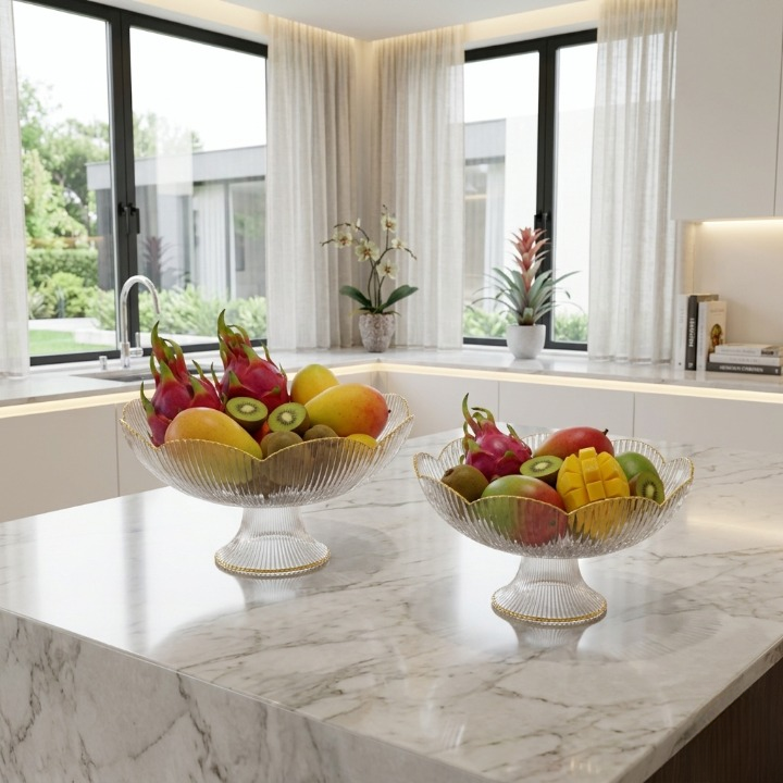Acrylic Fruit Basket with Detachable Stand