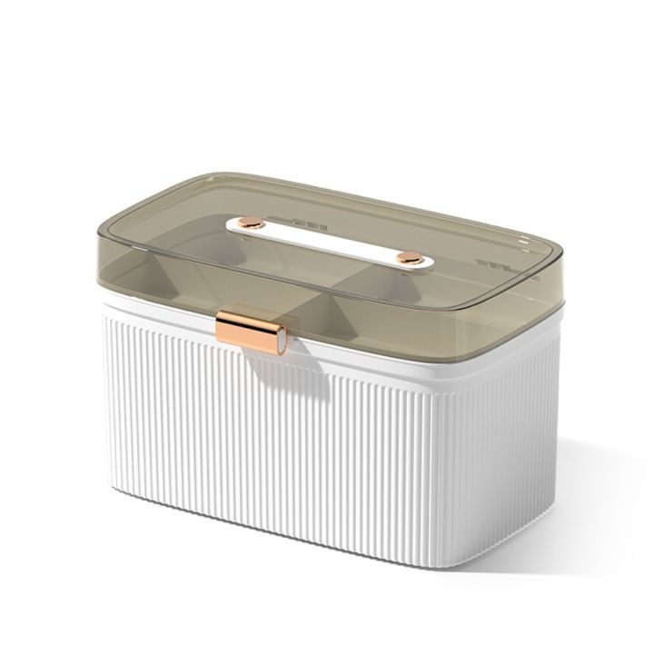 Ribbed Storage Box with Transparent Lid view 2