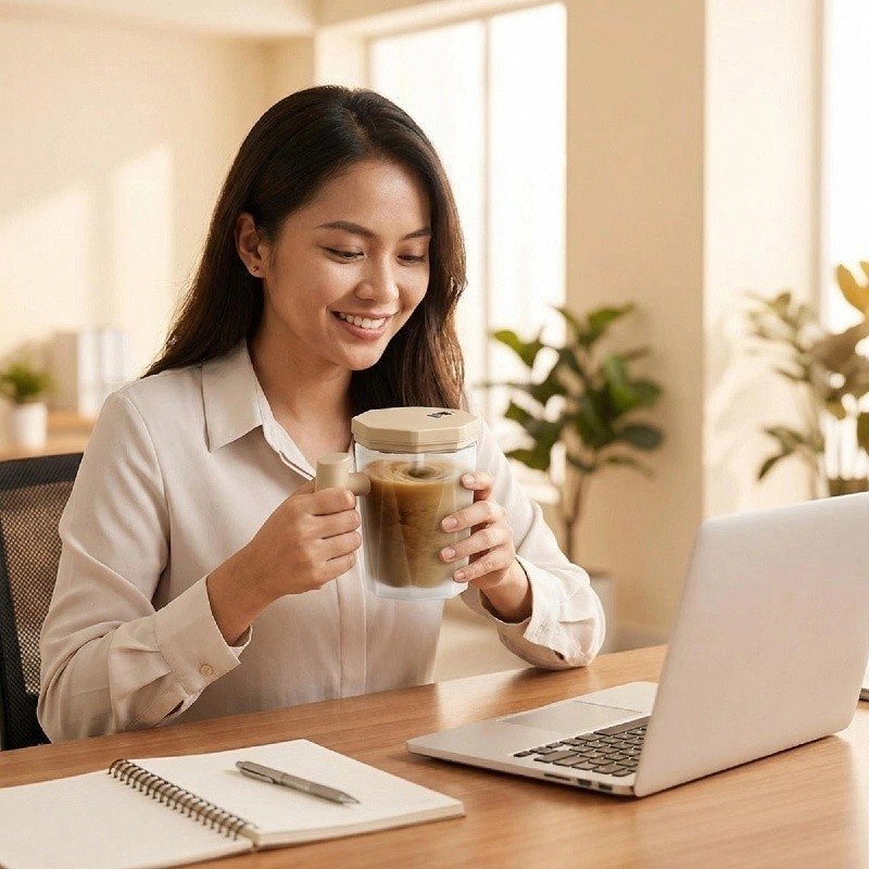 Automatic Coffee Mixing Mug with Digital Display view 2