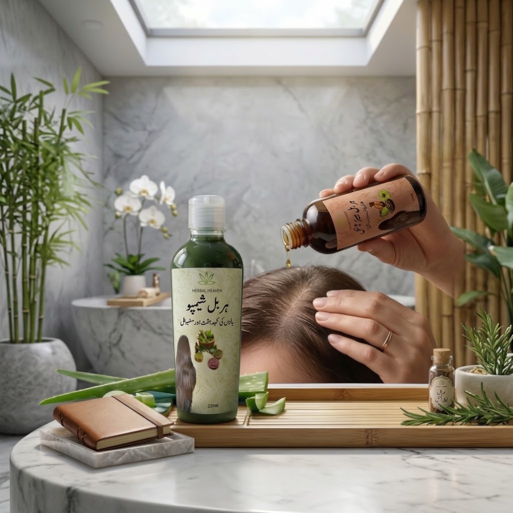 Anti-Baldness Herbal Hair Regrowth Combo Kit (Oil + Shampoo) 200ml | 100% Organic Miracle Formula view 2