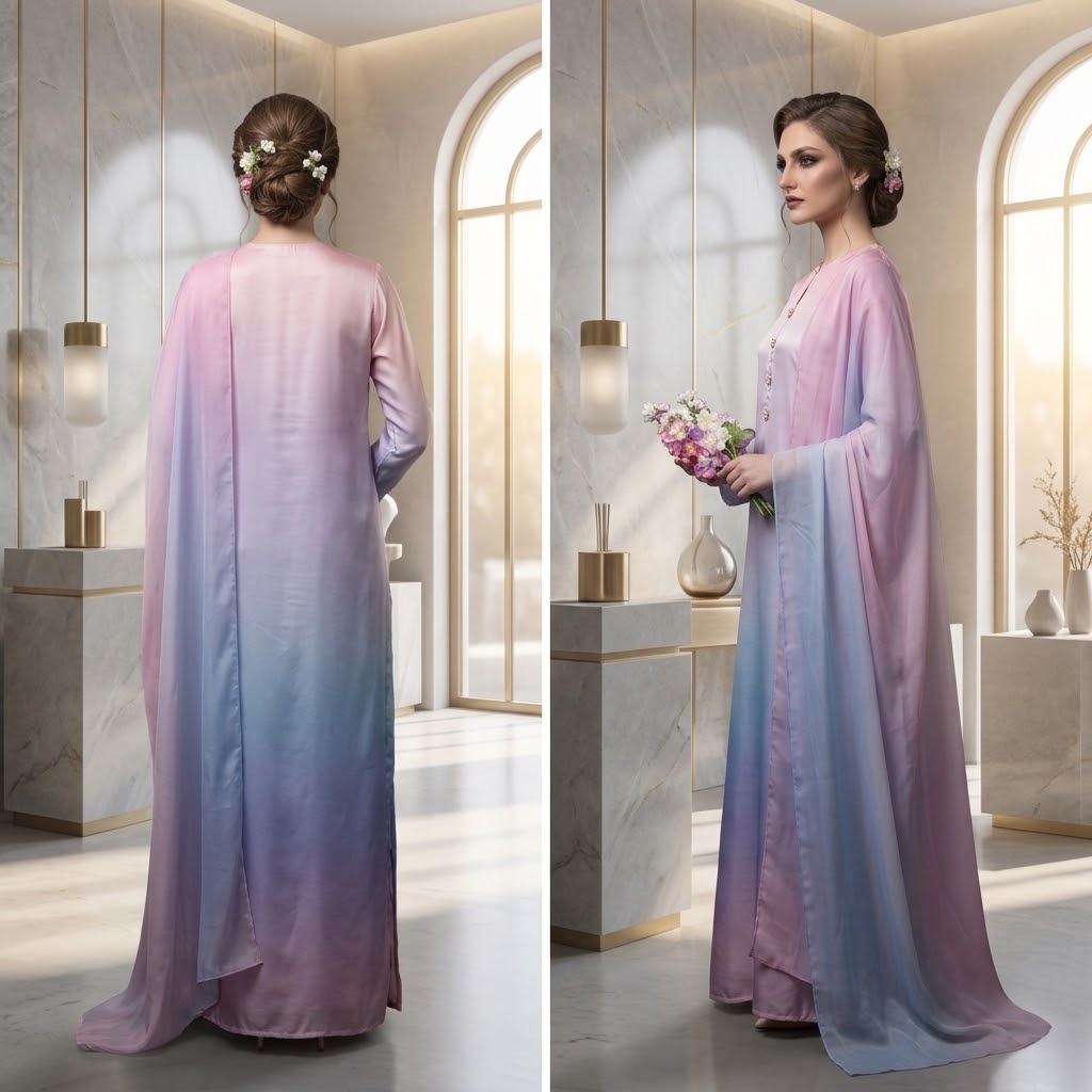 3-Piece Multishaded Silky Airline Suit (Unstitched) – Design 22 | Premium Soft Silk Dress Set