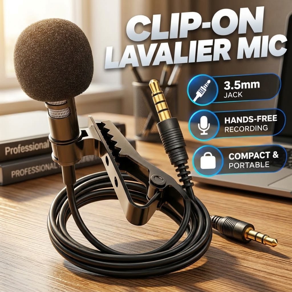 Professional Wired Lavalier Microphone with 3.5mm Jack view 5