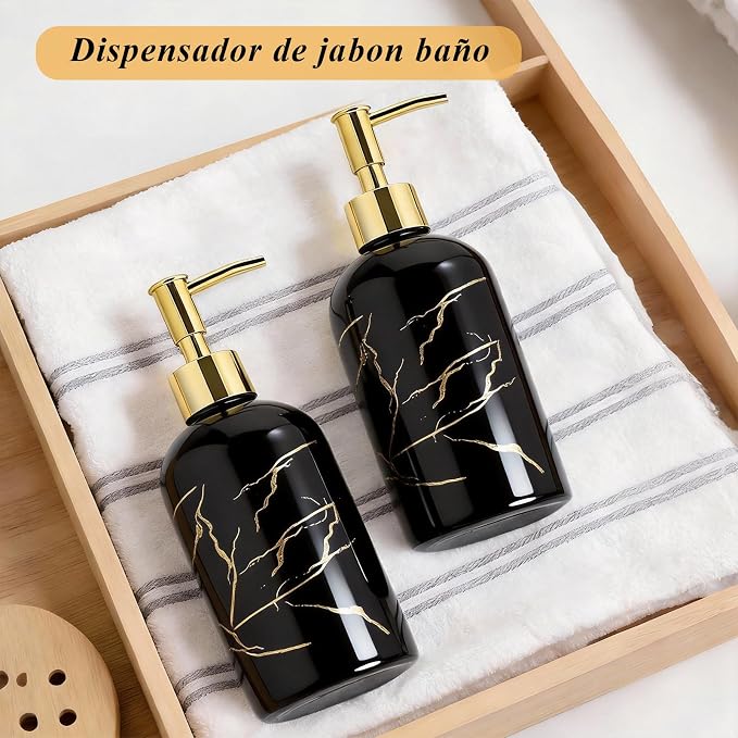 Soap Dispenser Black Glossy Marble view 2
